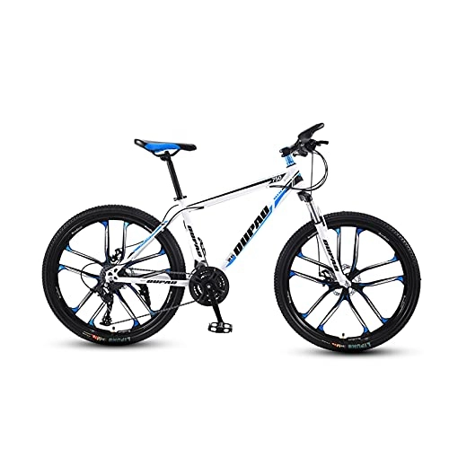 Bicicletas de montaña : GAOXQ Bicicleta de montaña para Adultos y jóvenes, 21 velocidades 27.5 Pulgadas Bicicletas de montaña Ligeras de 27.5 Pulgadas Dual Disco Frenos DESPENSIÓN Tenedor White Blue