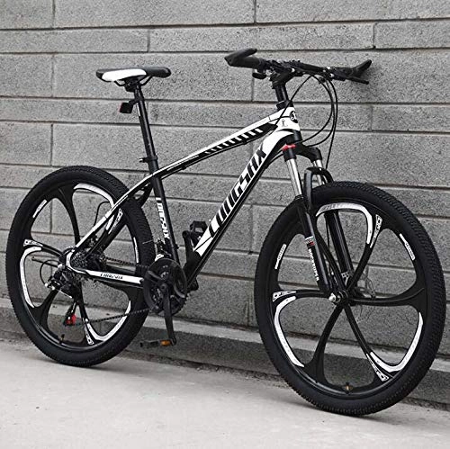 Bicicletas de montaña : GASLIKE Bicicleta de montaña rígida, Cuadro de Acero Ligero con Alto Contenido de Carbono MBT Bicicleta con Horquilla Delantera amortiguadora y Doble Freno de Disco, C, 26 Inch 24 Speed