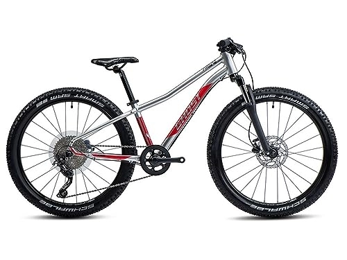 Bicicletas de montaña : Ghost Kato 24 Pro Mountain Bike (24" | Plata / Rojo Krawall)