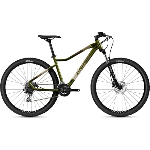 Bicicletas de montaña : Ghost Lanao Essential 27.5R AL W 2021 - Bicicleta de montaña para mujer (44 cm), color verde y gris