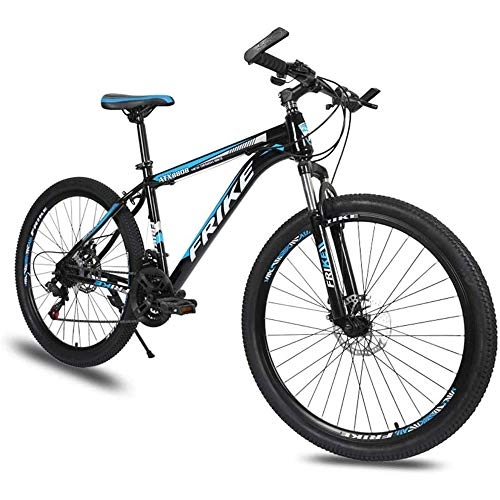 Bicicletas de montaña : Gnohnay Bicicleta de Montaña, 26 Pulgadas de Bicicletas, Acero al Carbono Mens Adultos de Bicicletas, Asiento Ajustable Amortiguación, Camino de la Bicicleta, Hard Tail Bicicleta, Azul, 21 Speed