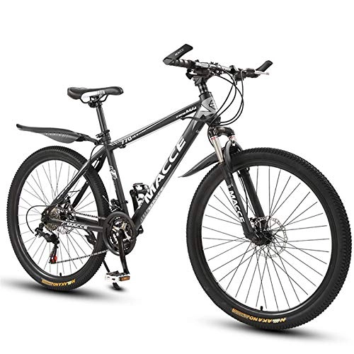 Bicicletas de montaña : GOLDGOD 26 Pulgadas, 24 Velocidades, Acero Al Carbono Bicicleta De Montaña Suspensión Completa MTB Bicicleta para Hombre Y Mujer (Negro, 26 Pulgadas)