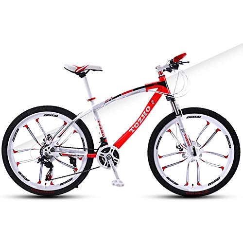 Bicicletas de montaña : GQQ Bicicleta de Montaña, Bicicleta Infantil de 24 Pulgadas Bicicleta de Montaña Todo Terreno de 30 Velocidades Marco de Acero de Alto Carbono Mtb, Rojo