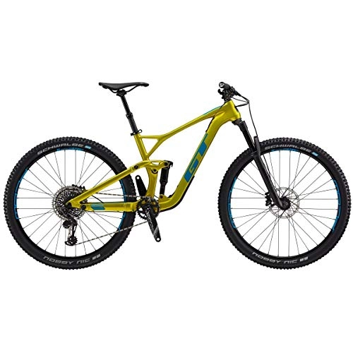 Bicicletas de montaña : GT 29" M Sensor CRB Pro 2019 - Bicicleta de montaña Completa, Color Dorado, Color Lime Gold, tamao Small