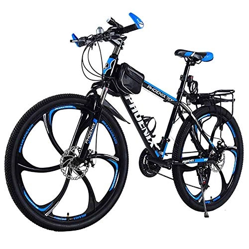 Bicicletas de montaña : GuoEY Bicicleta de montaña de suspensin Completa 24 / 26 Pulgadas Bicicleta de montaña para Adultos de Acero de Alto Carbono de 21 velocidades, Bicicleta de Velocidad Variable para Adultos livianos