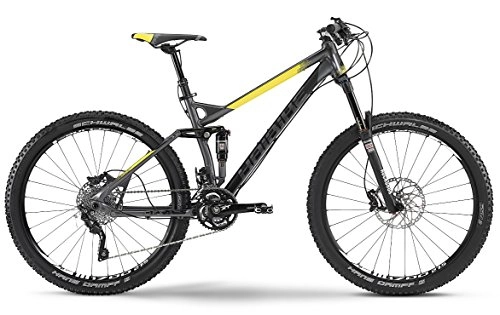Bicicletas de montaña : Haibike Hai Q FS RC 27.5de 30g XT gris / negro / amarillo mate Haibike, color - grau / schwarz / gelb matt, tamao Rahmenhhe 52, tamao de rueda 27.5 inches