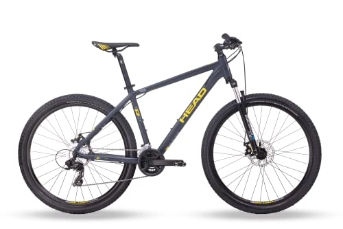 Bicicletas de montaña : HEAD Troy I Montaña, Unisex, Gris Mate / Amarillo, 46 cm