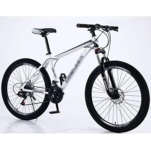 Bicicletas de montaña : HEMSAK Bicicleta de Carretera para Adultos, Bicicleta de Montaña Todoterreno de Velocidad Variable Que Absorbe los Golpes, Conducción al Aire Libre, Blanco-Azul, 26 Pulgadas
