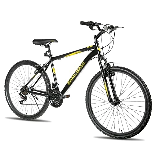 Bicicletas de montaña : HH HILAND BAMCBASE Bicicleta de Montaña 26 Pulgadas con Cambio de 21 Velocidades, Bicicleta Rígida para Adultos con Horquilla de Suspensión, MTB para Hombres, Negro