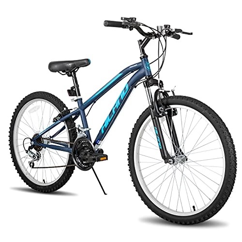 Bicicletas de montaña : Hiland - Bicicleta infantil de 24 pulgadas (18 velocidades), color azul