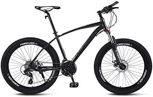Bicicletas de montaña : HongLianRiven BMX Bicicleta de Montaa, 26" Rueda delantera Suspensin Bicicleta de Montaa 21 / 24 / 27 / 30 Velocidades Adulto Dual Disco Freno Bicicleta de Montaa 6-11, color negro, tamao 27 speed