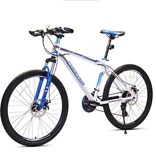 Bicicletas de montaña : Huaatiear 26" MTB Bicicleta, 21-Velocidad, Aluminio, Unisex Adulto, Doble Freno Disco, Susp, Azul
