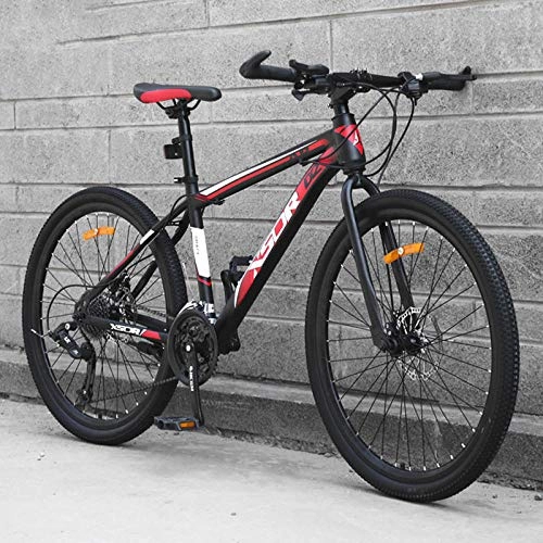 Bicicletas de montaña : HUADUO Bicicleta de montaña para Adultos de 26 Pulgadas, Doble Amortiguador, aleacin de Aluminio Ligera, suspensin Completa, Velocidad Variable, Velocidad 21 / 24 / 27-Banner Rojo 1_21 velocidades