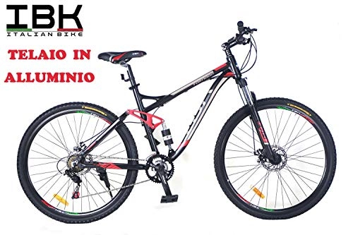 Bicicletas de montaña : IBK - Bicicleta 29 Tornado Shimano 21 V, Frenos de Disco, Color Negro y Rojo