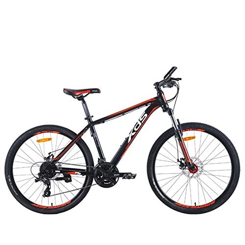 Bicicletas de montaña : Implicitw Bicicleta de montaña Horquilla de suspensin de 24 velocidades Freno de Disco mecnico de aleacin de Aluminio de 26 Pulgadas-Negro y Rojo 17 (Altura 165-180cm)