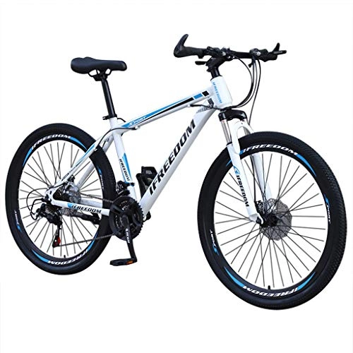 Bicicletas de montaña : Isshop Bicicletas de Montaa para Adultos Bicicletas de Montaa de 26 Pulgadas Bicicleta de Acero de Alto Carbono con Suspensin Completa (Azul)