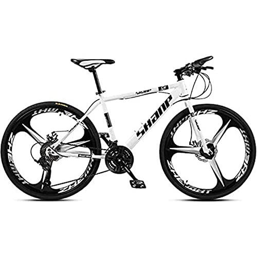 Bicicletas de montaña : JAJU Bicicletas de montaña de 26 Pulgadas, Bicicleta de montaña rígida con Freno de Disco Doble de 27 velocidades para Hombres Adultos, absorción de Impactos Bicicleta de Velocidad Variable.