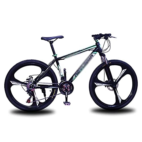 Bicicletas de montaña : JAMCHE Bicicleta de montaña de 26 Pulgadas 21 / 24 / 27 velocidades con Freno de Disco Doble y Horquilla de suspensión con Bloqueo para Hombres, Mujeres, Adultos y adolescentes / verde / 27 velocidades