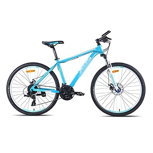 Bicicletas de montaña : JAMCHE Unisex Adulto Doble Suspensión 24 Velocidades Bicicleta de Montaña Marco de Aleación de Aluminio Rueda de 26 Pulgadas / Azul