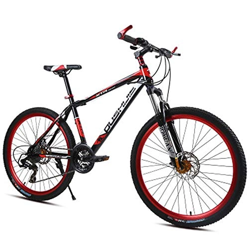 Bicicletas de montaña : JH Bicicleta de montaña, 21, 24, 27 Velocidad de Peso Ligero de Acero al Carbono de Alta Pedal Estudiante Adulto Bicicletas, 26 Pulgadas Marco de Freno de Disco de la Bici de Ejercicio, Rojo, 24speed