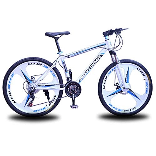 Bicicletas de montaña : JH Bicicleta de montaña, Bicicleta de Adulto 26 Pulgadas Marco de Aluminio Ligero de la Rueda del Freno de Disco Shimano porttil Ligero de la Bicicleta Estudiante, Blanco, 24speed