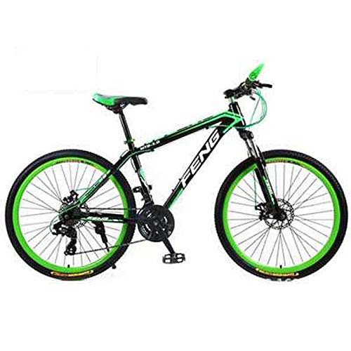 Bicicletas de montaña : JH Bicicleta de montaña, Bicicleta de Adulto Marco de 26 Pulgadas de Peso Ligero de Aluminio Ligero de la Rueda 27 de Velocidad del Freno de Disco de Estudiantes de Bicicletas, Verde