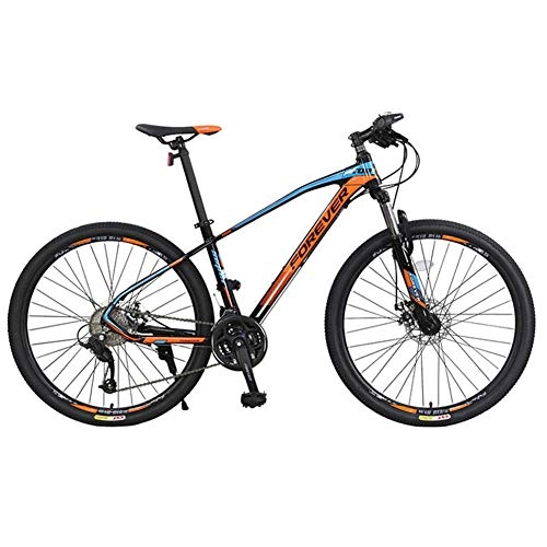 Bicicletas de montaña : Jieer Bicicleta de Montaa Adulto, Bicicletas Todoterreno de Aleacin de Aluminio para Bicicletas de 27 Velocidades de 26 / 27.5 Pulgadas-Rojo Azul (Line Disc Brake)_26 Pulgadas