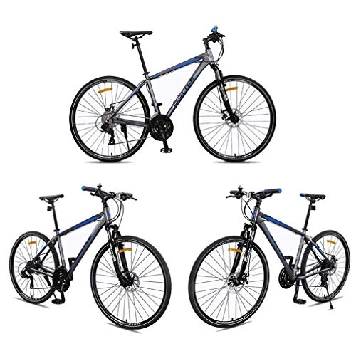 Bicicletas de montaña : JLASD Bicicleta Montaña Bicicleta De Montaña, Bicicletas 26 Pulgadas De Aleación De Aluminio De Montaña, Doble Disco De Freno Y Bloqueo Suspensión Delantera 27 De Velocidad (Color : Blue)