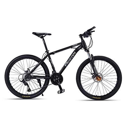 Bicicletas de montaña : JLASD Bicicleta Montaña MTB / Bicicletas, Marco De 26 Pulgadas De Acero Al Carbono, Suspensión Delantera De Doble Freno De Disco, Velocidad 24 (Color : Black)