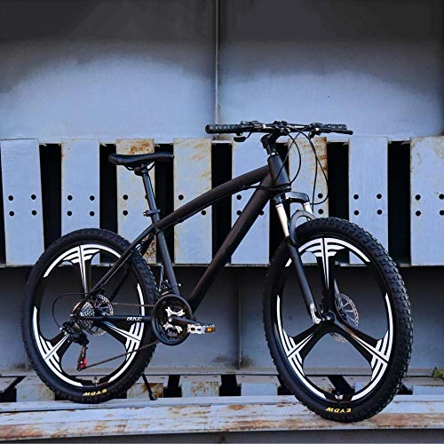 Bicicletas de montaña : KNFBOK bicicleta de montaña hombre Adulto 21-velocidad bicicleta de campo a través de 26 pulgadas de una rueda de bicicleta de montaña coche de estudiante para hombres y mujeres rueda de tres cuchillas negro