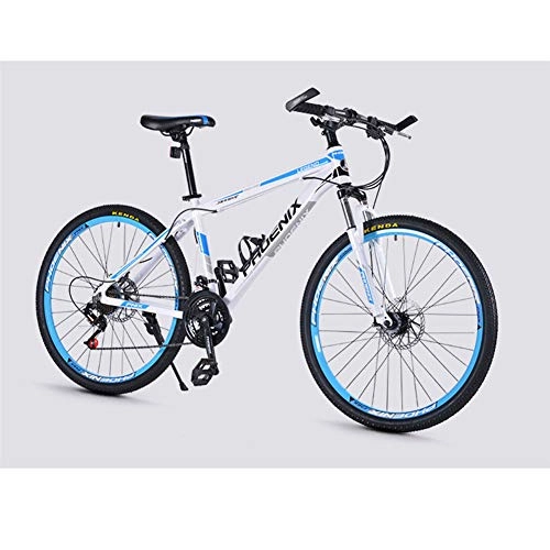 Bicicletas de montaña : KT Mall 26 Suspensin Pulgadas Bicicleta de montaña 27 de Velocidad Variable Plegable Completa Doble Freno de Disco de Velocidad Vehculo de Todo Terreno del Viajero Adulto Viajes, Azul