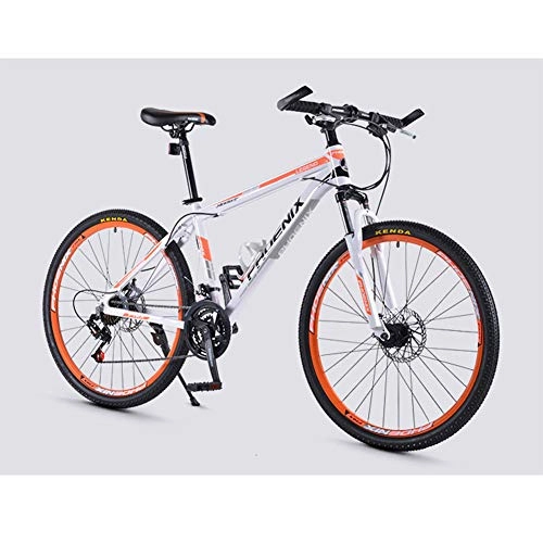 Bicicletas de montaña : KT Mall 26 Suspensin Pulgadas Bicicleta de montaña 27 de Velocidad Variable Plegable Completa Doble Freno de Disco de Velocidad Vehculo de Todo Terreno del Viajero Adulto Viajes, Naranja