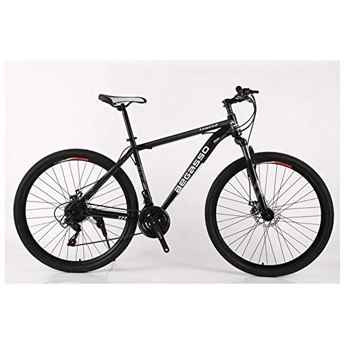 Bicicletas de montaña : KXDLR MTB 21-30 Velocidades para Hombre Duro-Cola MTB 26" Y Neumticos De 17 Pulgadas Suspensin Tenedor Captulo con Bicicletas De Doble Freno De Disco, Negro, 30 Speed