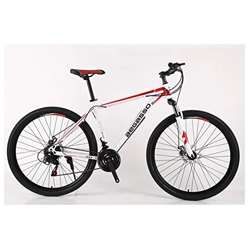Bicicletas de montaña : KXDLR MTB 21-30 Velocidades para Hombre Duro-Cola MTB 26" Y Neumáticos De 17 Pulgadas Suspensión Tenedor Capítulo con Bicicletas De Doble Freno De Disco, Blanco, 27 Speed