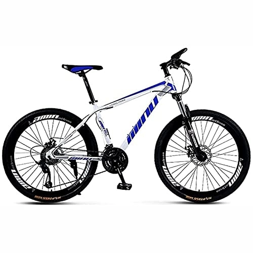 Bicicletas de montaña : LapooH 21 / 24 / 27 Velocidad Rueda de Bicicleta de montaña para Hombres Adultos de 26 ", Bicicleta de Acero con Alto Contenido de Carbono, Bicicleta de montaña de Velocidad Variable, Azul, 21 Speed