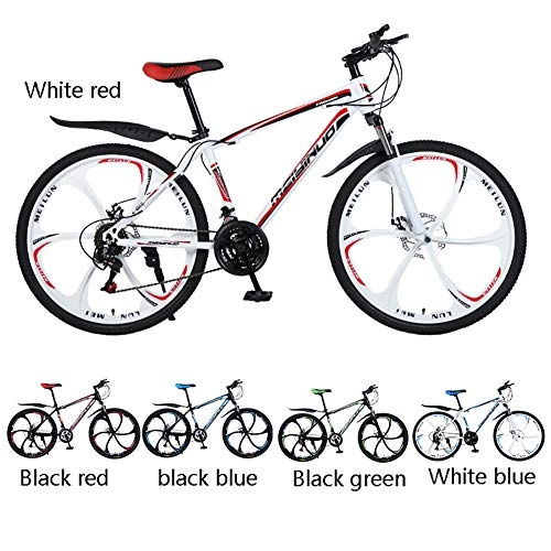 Bicicletas de montaña : Las Bicicletas de montaña 26 Pulgadas, 21 velocidades, Bicicleta De Montaa De Velocidad Variable para Hombres, Bicicleta al Aire Libre, Adultos, White Blue, 26 Inch 21 Speed