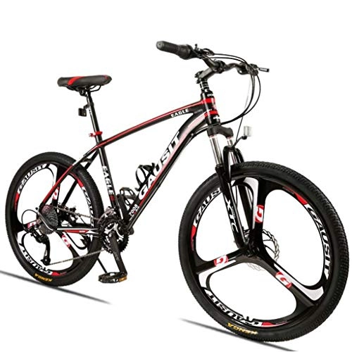 Bicicletas de montaña : LDDLDG - Bicicleta de montaña de 26 pulgadas (27 / 30 velocidades) con marco de aleación de aluminio ligero y freno de disco de suspensión delantera - negro / rojo (tamaño: 30 velocidades)