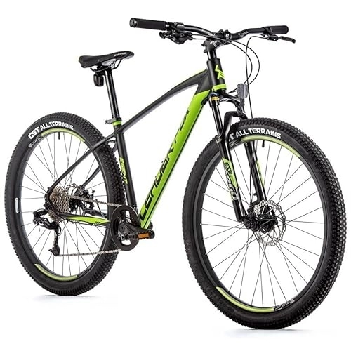 Bicicletas de montaña : Leader Fox Esent - Bicicleta de montaña (27, 5 pulgadas, 8 velocidades, altura del cuadro: 41 cm), color negro y verde