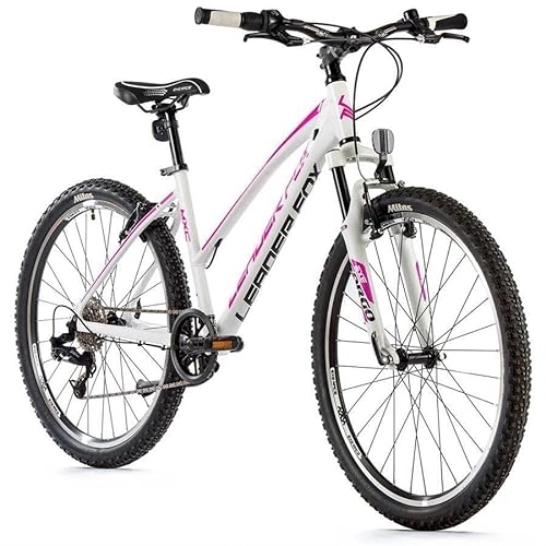Bicicletas de montaña : Leader Fox MXC Lady - Bicicleta de montaña (26 pulgadas, 8 velocidades, 36 cm), color blanco y rosa