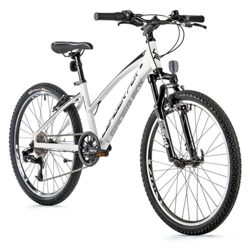 Bicicletas de montaña : Leader Fox Spider Girl - Bicicleta de montaña (24", aluminio, 8 marchas, S-Ride), color blanco mate