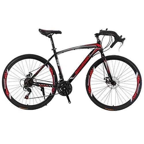 Bicicletas de montaña : LILIS Bicicleta Montaña Bicicleta MTB de la montaña de Adulto Bici Ruta Bicicletas for Hombres y Mujeres 27.5in Ruedas 21 Velocidad Doble Freno de Disco (Color : Red)