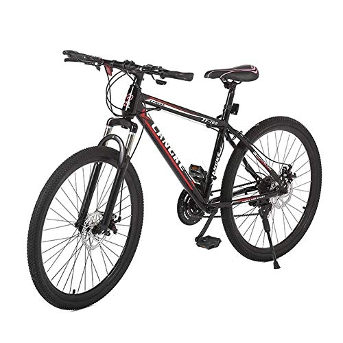 Bicicletas de montaña : Llpeng Masculino y Femenino de 26 Pulgadas de 21 velocidades con Amortiguador de Aluminio de la Bici de montaña de la aleacin, Negro-Rojo
