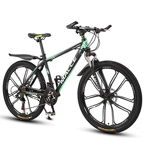 Bicicletas de montaña : LOISK Aleación De Aluminio 26 Pulgadas, Bicicleta De Montaña, Bicicleta, Velocidad Variable, Carreras Todoterreno, Absorción De Impactos, Black Green, 21 Speed