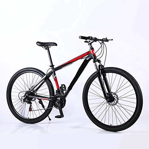 Bicicletas de montaña : luoya 29 pouces VTT 21 / 24 / 27 vitesse vtt ultra-léger en alliage d'Aluminium vélo double frein à disque vélo sport de plein air vélo de montagne 21speed Negro rojo