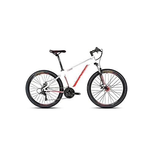 Bicicletas de montaña : Mens Bicycle Bicycle, 26 Inch 21 Speed Mountain Bike Double Disc Brakes MTB Bike Student Bicycle (Color : Red) (White)