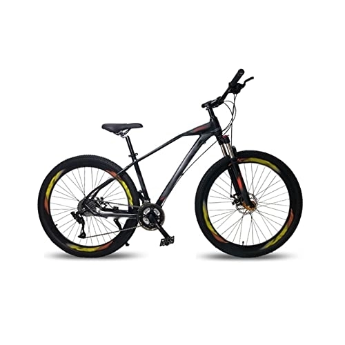 Bicicletas de montaña : Mens Bicycle Bicycle Mountain Bike Road Bike 30-Speed Aluminum Alloy Frame Variable Speed Double Disc Brake Bike (Color : 24-Black Green) (24 Black Orange)