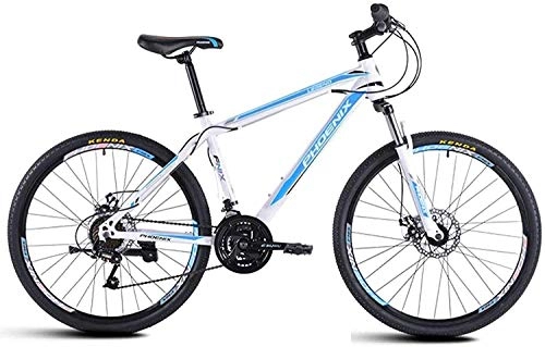 Bicicletas de montaña : MJY Bicicleta de 21 velocidades, cuadro de aleación de aluminio, horquilla delantera bloqueable, doble freno de disco, bicicleta todoterreno para estudiantes hombres mujeres 5-29, 24 pulgadas