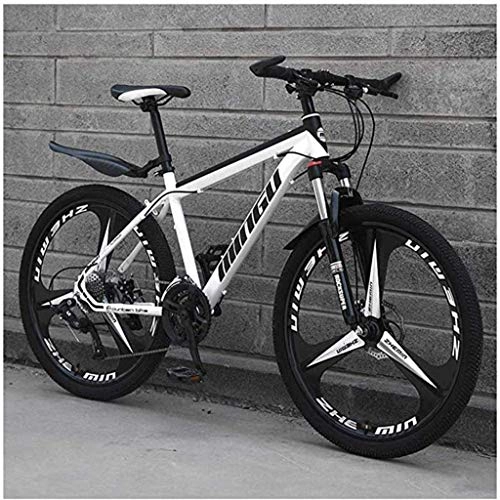 Bicicletas de montaña : MJY Bicicletas de montaña para hombre de 26 pulgadas, bicicleta de montaña rígida de acero con alto contenido de carbono, bicicleta de montaña con asiento ajustable con suspensión delantera 5-27, 30 v
