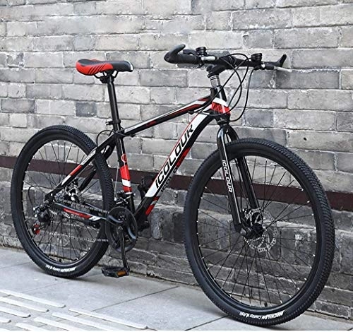 Bicicletas de montaña : Mnjin Bicicleta de montaña de 26"para Adultos, Cuadro de Aluminio liviano, Frenos de Disco Delanteros y Traseros, Cambios de Giro a través de 21 velocidades
