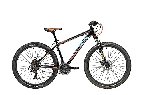 Bicicletas de montaña : Mountain Bike RCK 27, 5 de Cicli Adriatica con marco de aluminio, horquilla suave y cambio 21 V, Nero-Blu-Rosso, Telaio 48 cm
